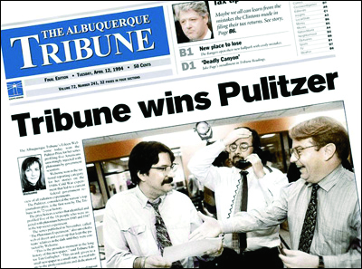 Then: Michael Arrieta-Walden as an editor at the Pulitzer Prize–winning Albuquerque Tribune in the mid-1990s
