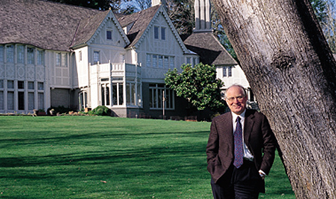 Above: President Michael Mooney outside Cooley House.