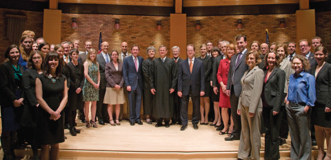 Nearly 40 members of past environmental moot court teams returned to Lewis & Clark for the event, representing the classes of 1992 through 2012.