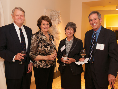 Trustee Ed Jensen and Marilyn Jensen with Ivy Timpe and Trustee Ron Timpe BS '61.