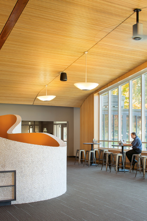 New seating options include café-height tables along with more traditional choices.