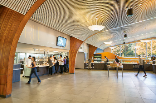 A larger, more open serving area provides efficient food service.