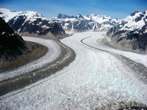 Two of the many glaciers in the Juneau Ice Field.