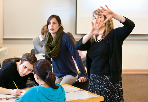 Kasi Allen, associate professor of teacher education, helps her students relearn math for their teaching careers.