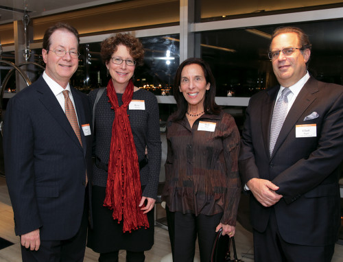 President Barry Glassner and his wife, Betsy Amster, with Trustee Ruth Sigal and her husband, Elliot Sigal.