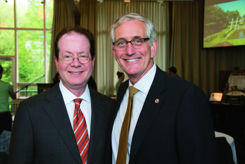 President Barry Glassner and Portland Mayor Charlie Hales.