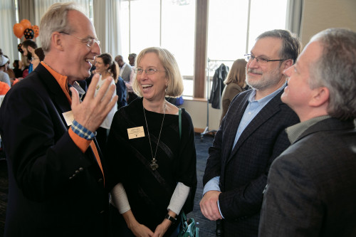 President Wiewel with Janice Weis, associate dean and director of Environmental and Natural Resources Law; Robert Truman, interim associa...