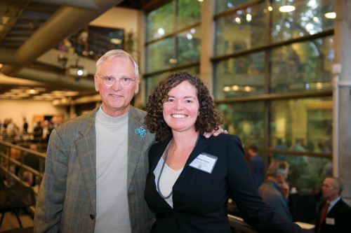 U.S. Congressman Earl Blumenauer BA '70, JD '76 and Melissa Powers JD '01, professor of law and director of the Green Energy Institute.