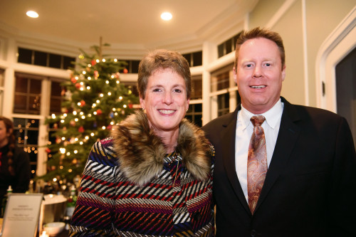 Trustee Libby McCaslin JD '87 and Vice President for Institutional Advancement Josh Walter.
