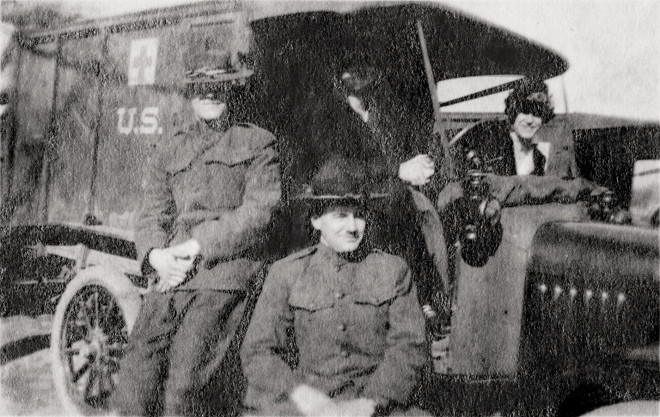 Captain Odell (left) at Camp Crane, Pennsylvania, May 1918.