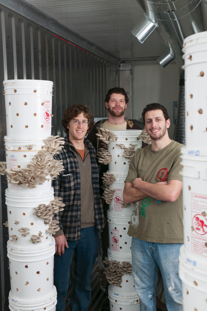 Founders of Portland Mushroom Company and winners of Lewis & Clark's Venture Competition: Will Fortini BA '12, Ryan Bub...