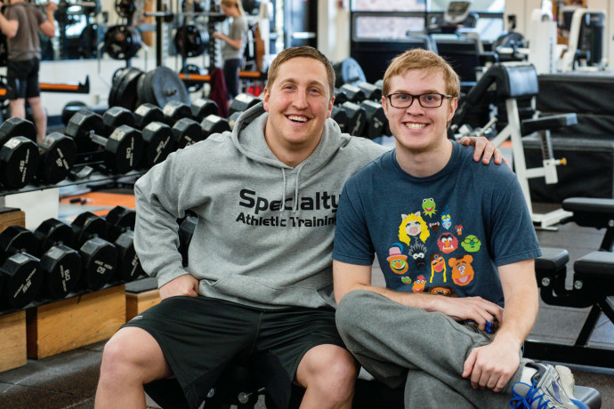 Ryan Lockard BA '07 and Ben, the inspiration behind Specialty Athletic Training. (Mary Rebekah Moore)