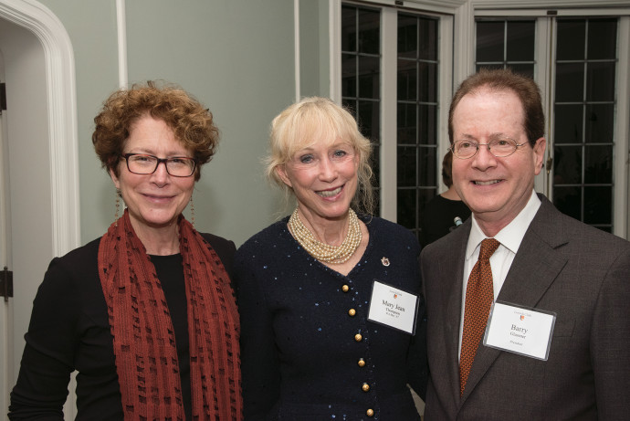 Betsy Amster, wife of the president; Mary Jean Thompson B.M.; and President Barry Glassner.