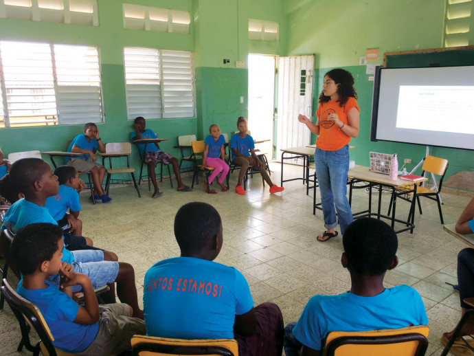 Samantha Hernandez BA '21 worked with children in the Dominican Republic to address climate chang...