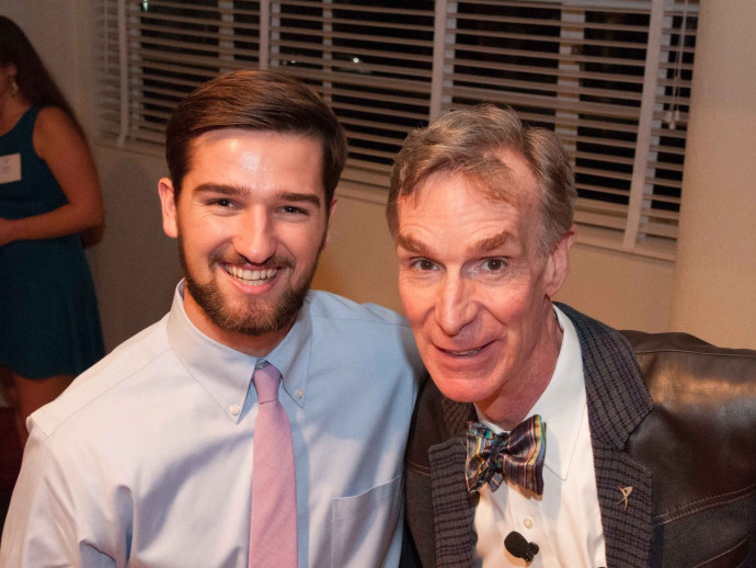 ASLC President Lincoln Boyd CAS '15 and Bill Nye.