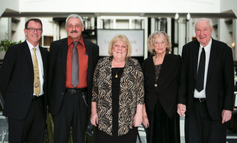 Interim President David Ellis;  Don Anderegg and his wife, Sue; and Don's parents, Billie and  Fred Anderegg.
