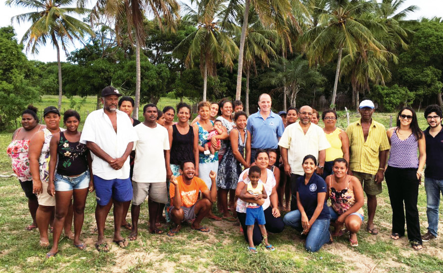 With members of a quilombola community, whose ancestors were Afro-Brazilian slaves