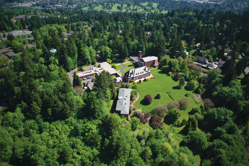 An aerial view of the graduate school.