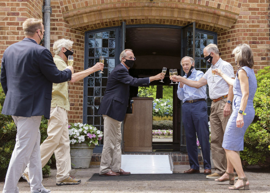 President Wiewel toasts the Balmer family upon their generous gift to the college in honor of Don Balmer, U.G. Dubach Professor of Politi...