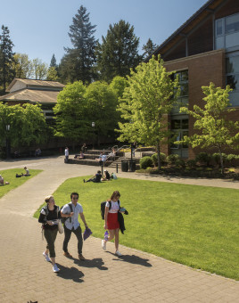 Students walking on the undergraduate campus
