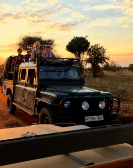 Students on a safari in East Africa with Professor Ken Clifton