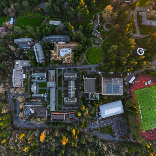 Aerial view of the undergraduate campus.