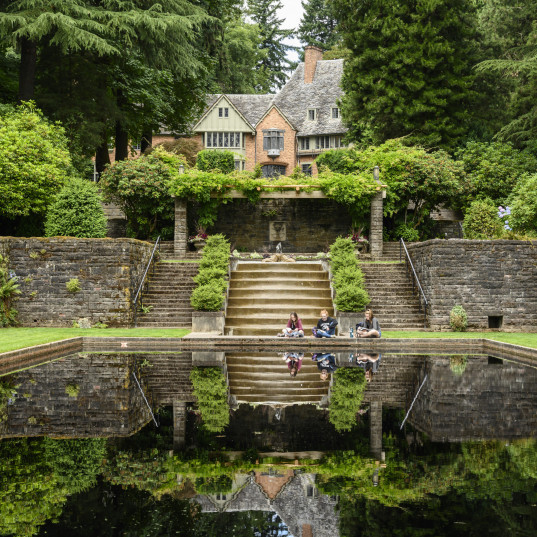 Frank Manor House and the reflecting pond