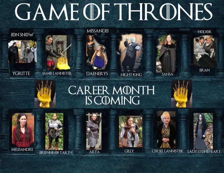 Game of Thrones: Career Month is Coming by Career Center staff won best group costume.