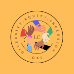 Yellow with hands holding, states Office of Equity and Inclusion (OEI)