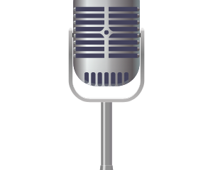 Image of a silver microphone