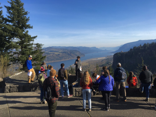 Professor Liz Safran's Environmental Geology class takes a field trip to the Columbia River Gorge.