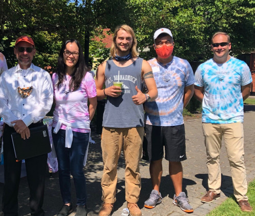 Leadership and employees, including summer student employees, from the entire Lewis & Clark community gathered following COVID-19 saf...