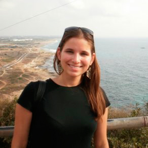Samantha Stein '11, at the demarcation line between Israel and Lebanon