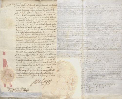 Close up of text on documents.