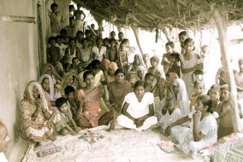 Village Microcredit Meeting, Trivediganj district, Uttar Pradesh