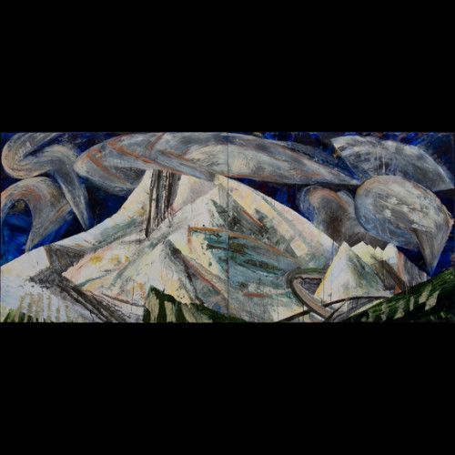Lucinda Parker (1997), North Side, 2011, acrylic on canvas, 50 x 120 inches