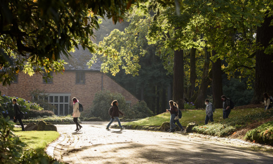 Students walking on L&C undergraduate campus.