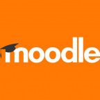 Moodle Logo on an orange background
