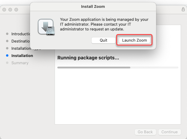 Install Zoom confirmation.